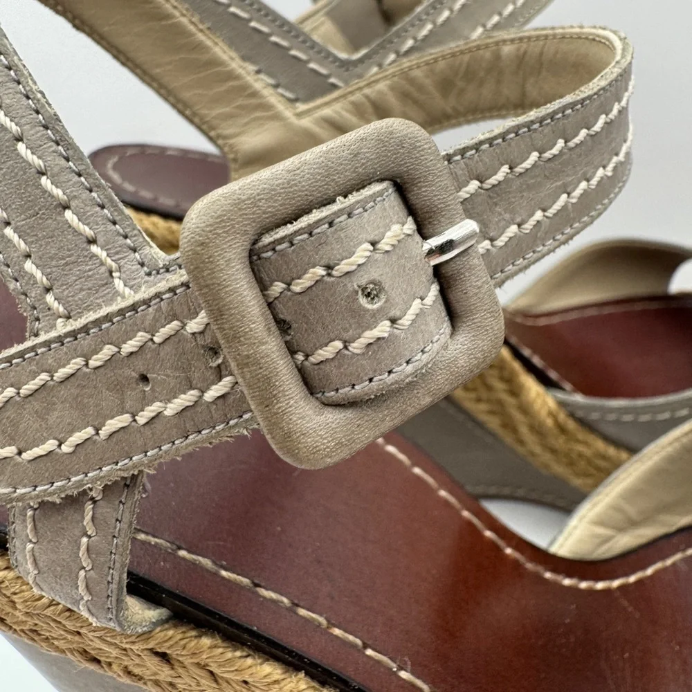 Christian Louboutin Taupe Wedge Espadrilles